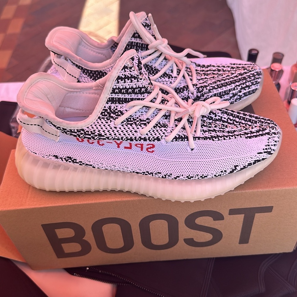 White Yeezy shoes